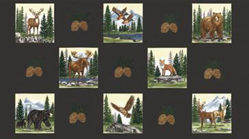 Northwoods Lodge By Deb Strain For Moda - 24" X 45" Panel - Soil