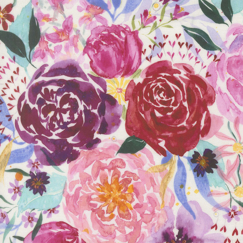 Fleur The Love By Create Joy Project For Moda - Digitally Printed - Cloud