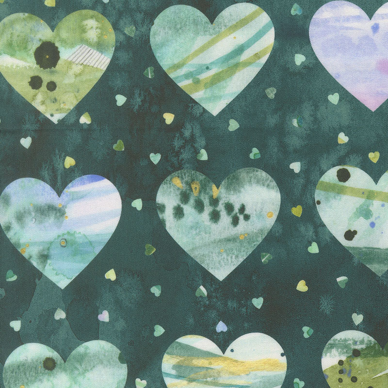 Fleur The Love By Create Joy Project For Moda - Digitally Printed - Dark Teal