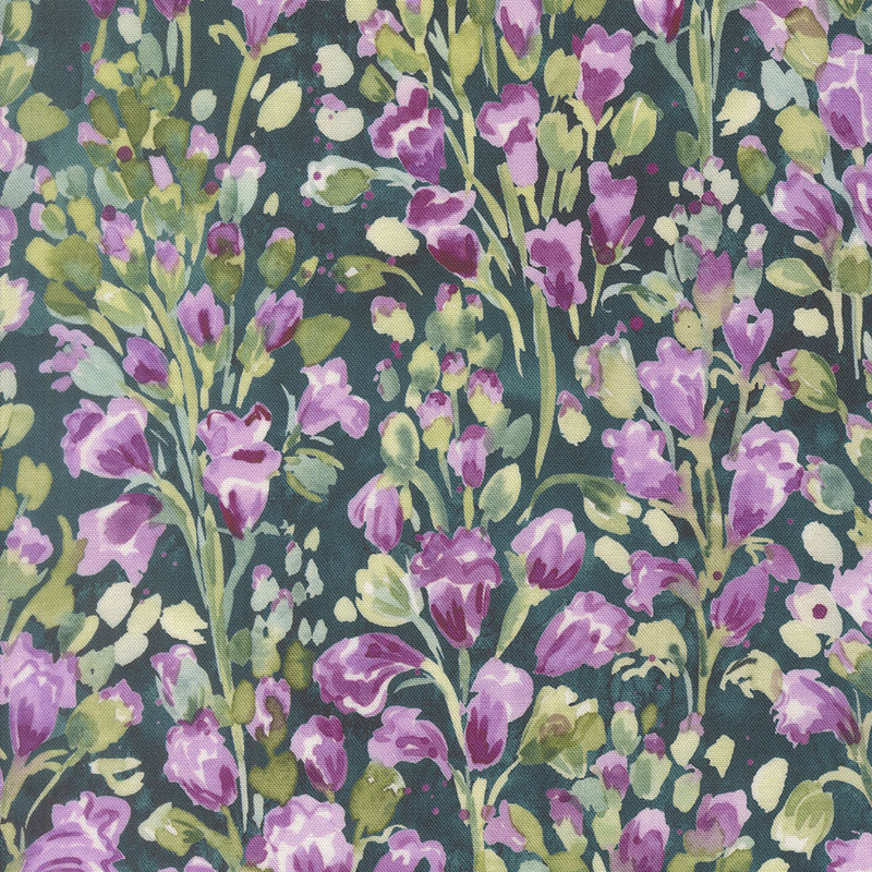 Fleur The Love By Create Joy Project For Moda - Digitally Printed - Dark Teal