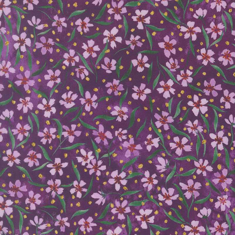Fleur The Love By Create Joy Project For Moda - Digitally Printed - Plum