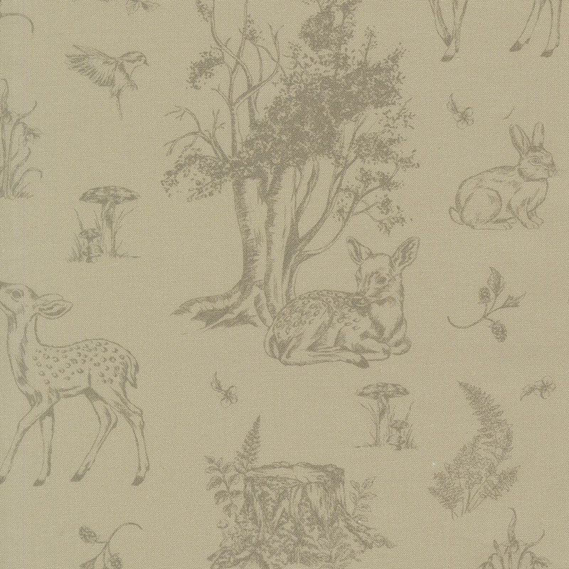 Fable And Fern By Watercolour Heart For Moda - Digitally Printed - Sage