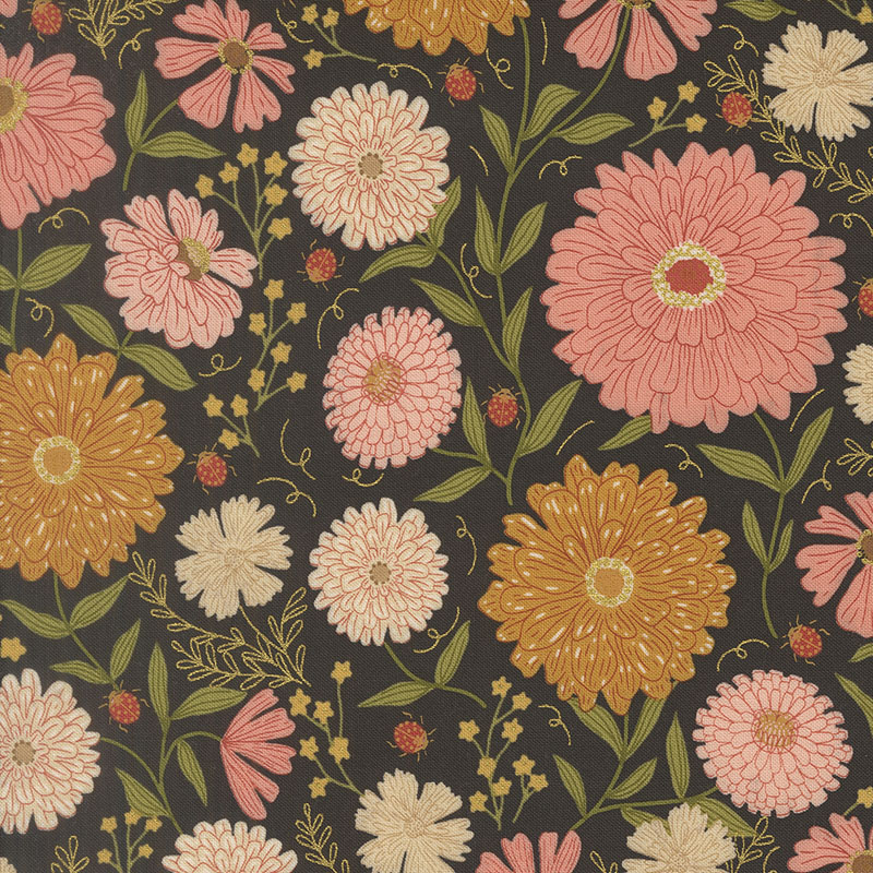 Ladybug Whimsy By Gingiber For Moda - Midnight