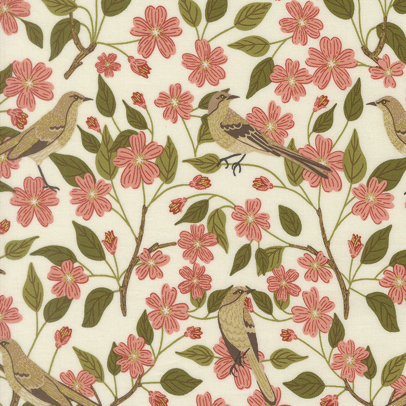 Ladybug Whimsy By Gingiber For Moda - Eggshell