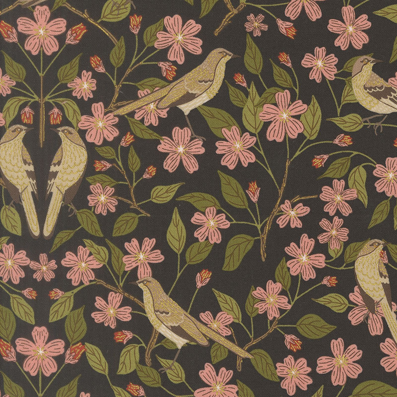 Ladybug Whimsy By Gingiber For Moda - Midnight