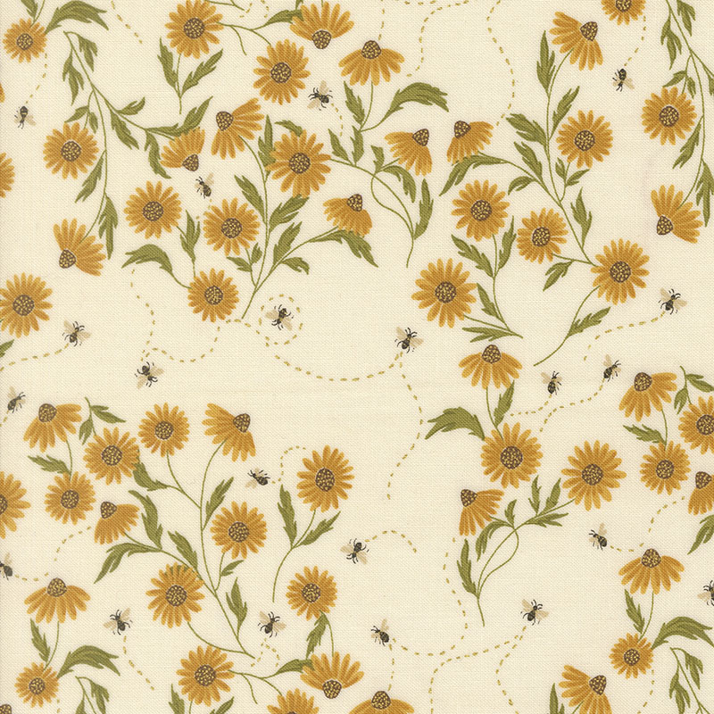 Ladybug Whimsy By Gingiber For Moda - Eggshell