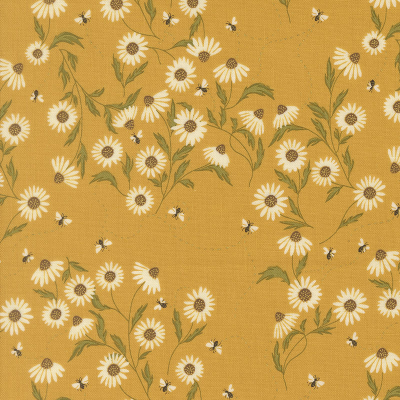 Ladybug Whimsy By Gingiber For Moda - Golden