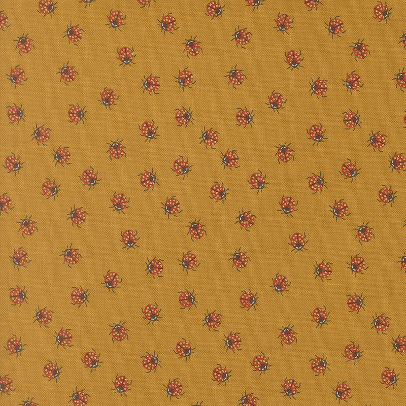 Ladybug Whimsy By Gingiber For Moda - Golden