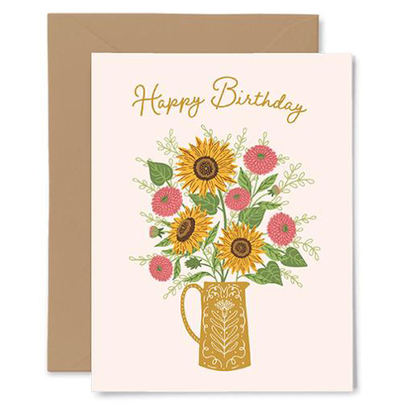 Birthday Card Sunflowers By Gingiber For Moda - Multiple Of 6