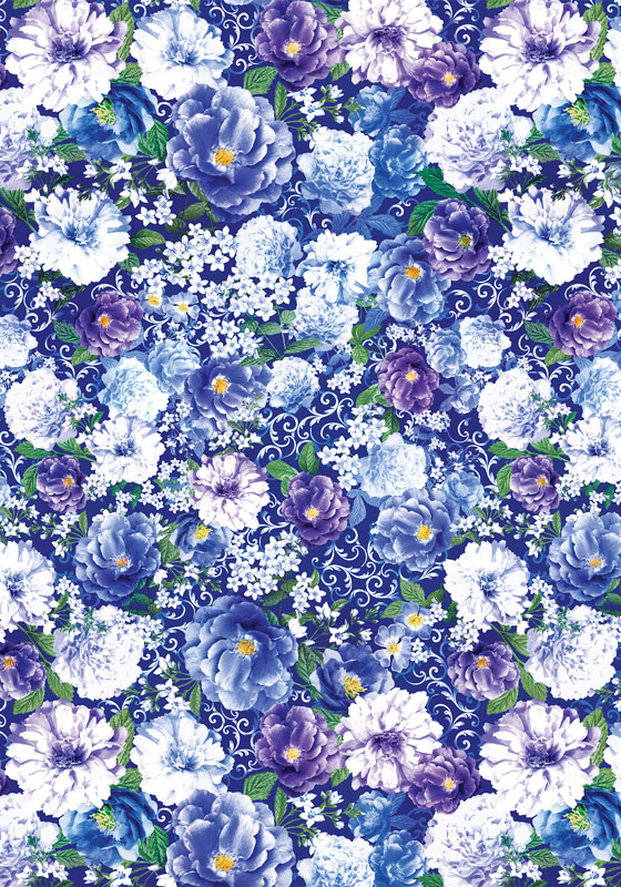 Primrose Pearl By Benartex - Navy - Pearlescent