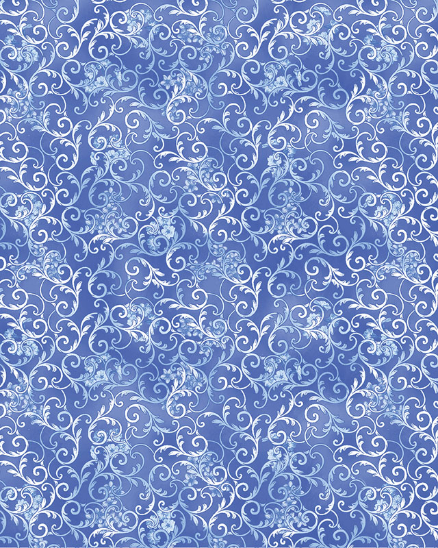 Primrose Pearl By Benartex - Medium Blue - Pearlescent