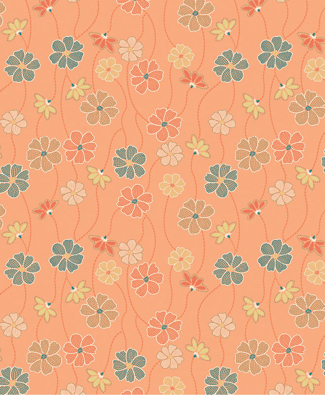 Retro Garden By Benartex - Peach