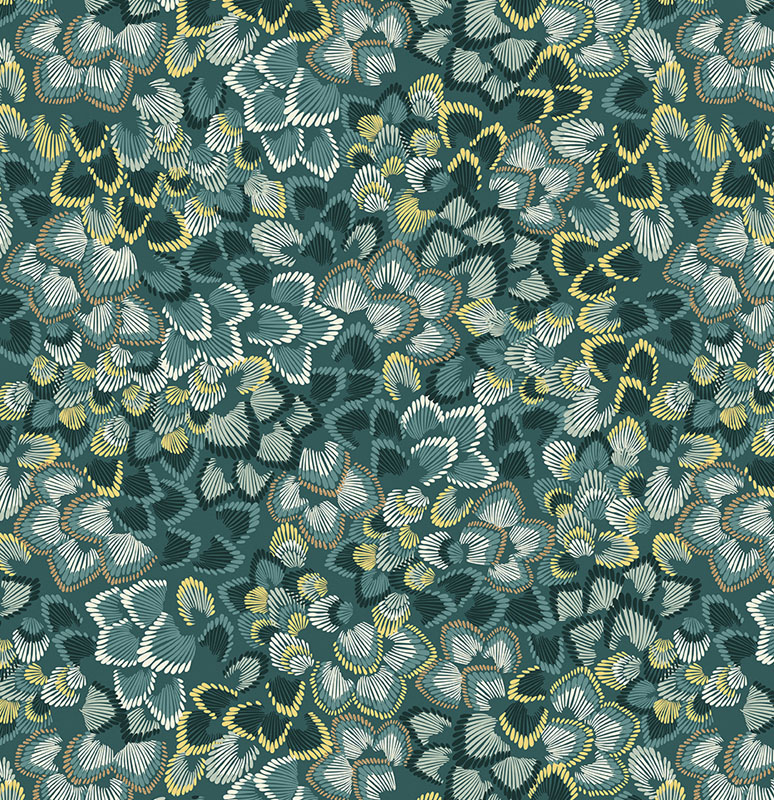 Retro Garden By Benartex - Dark Teal