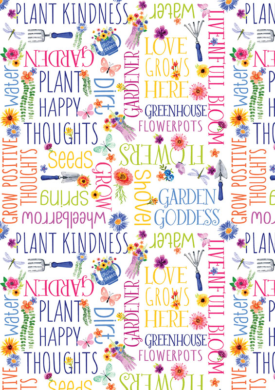 Plant Kindness By Kanvas Studio For Benartex - Digitally Printed - White