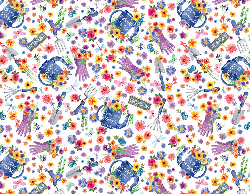 Plant Kindness By Kanvas Studio For Benartex - Digitally Printed - White