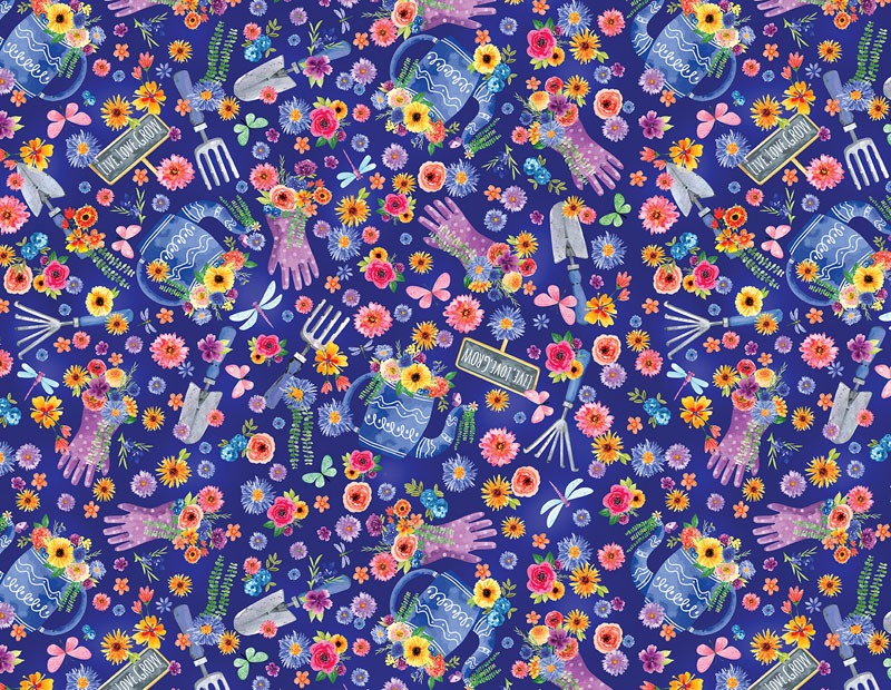 Plant Kindness By Kanvas Studio For Benartex - Digitally Printed - Navy