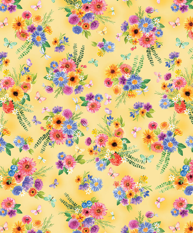 Plant Kindness By Kanvas Studio For Benartex - Digitally Printed - Yellow