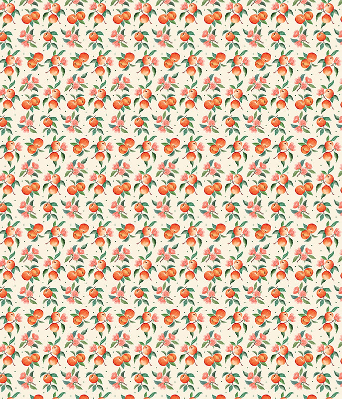 Peaches And Cream By Kanvas Studio For Benartex - Digitally Printed - Cream