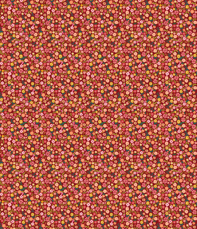 Peaches And Cream By Kanvas Studio For Benartex - Digitally Printed - Red