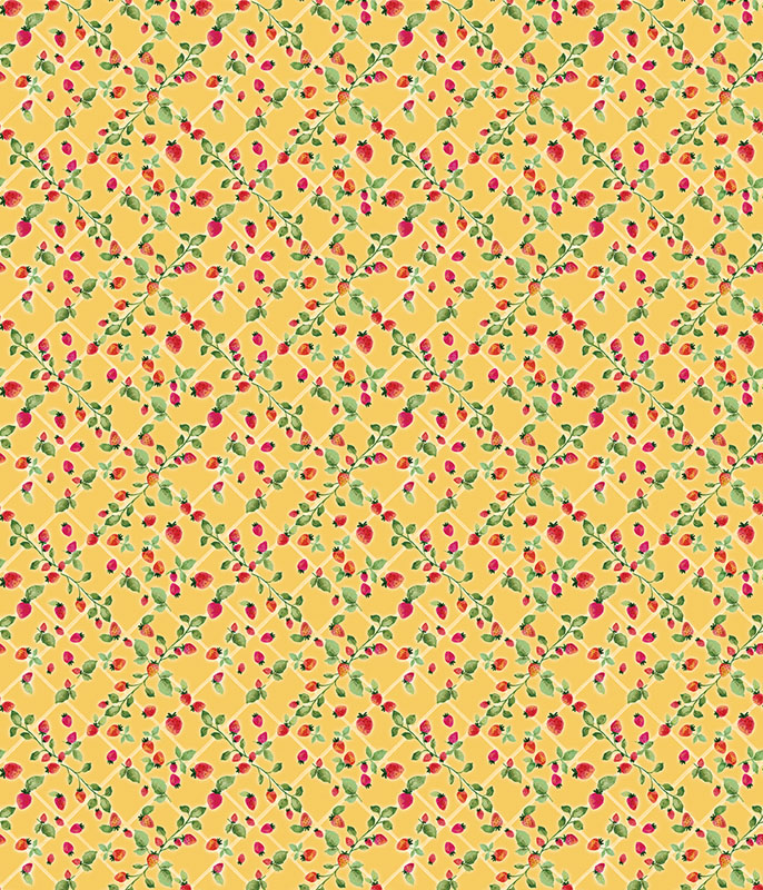 Peaches And Cream By Kanvas Studio For Benartex - Digitally Printed - Golden Yellow