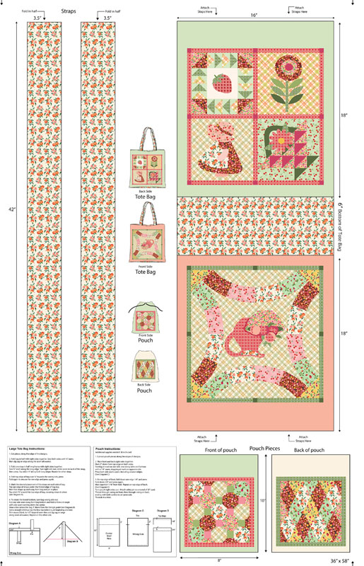 Peaches And Cream 58" By Kanvas Studio For Benartex - Digitally Printed - Duck Cloth - Multi