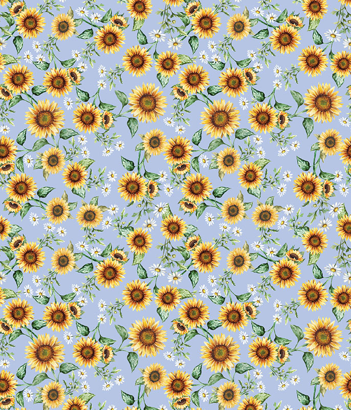 Green Acres By Kanvas Studio For Benartex - Light Blue - Digitally Printed