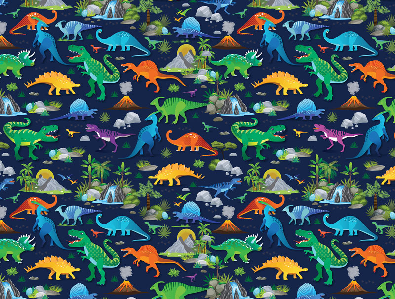 Dino Friends By Kanvas Studio For Benartex - Navy - Digitally Printed