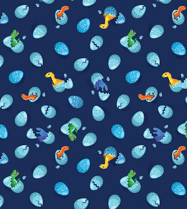 Dino Friends By Kanvas Studio For Benartex - Navy - Digitally Printed