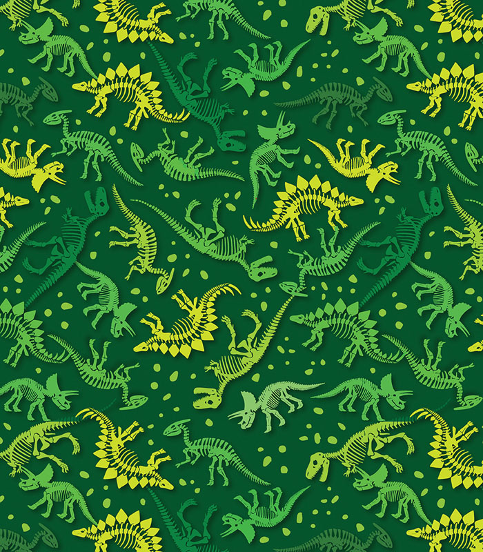 Dino Friends By Kanvas Studio For Benartex - Green - Digitally Printed