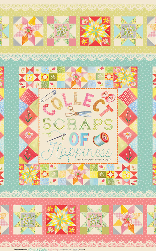 Love And Stitches By Katie Daisy For Benartex - Panel - Multi - Digitally Printed