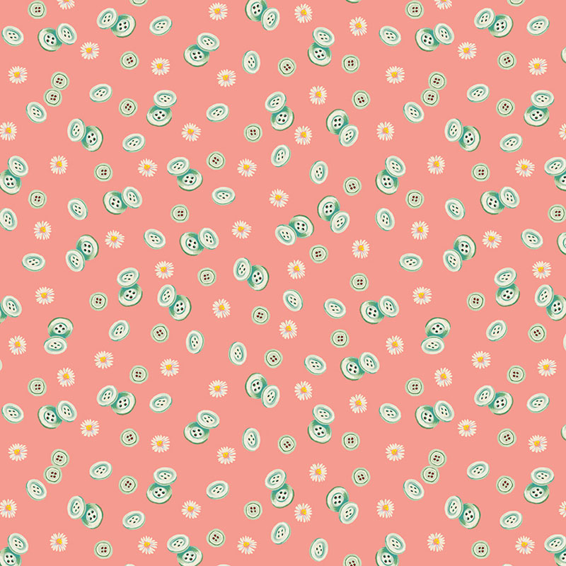 Love And Stitches By Katie Daisy For Benartex - Light Peach Jam - Digitally Printed