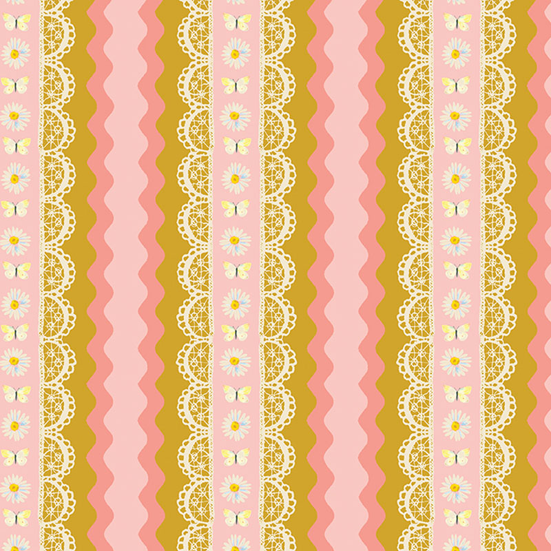 Love And Stitches By Katie Daisy For Benartex - Pink/Multi - Digitally Printed