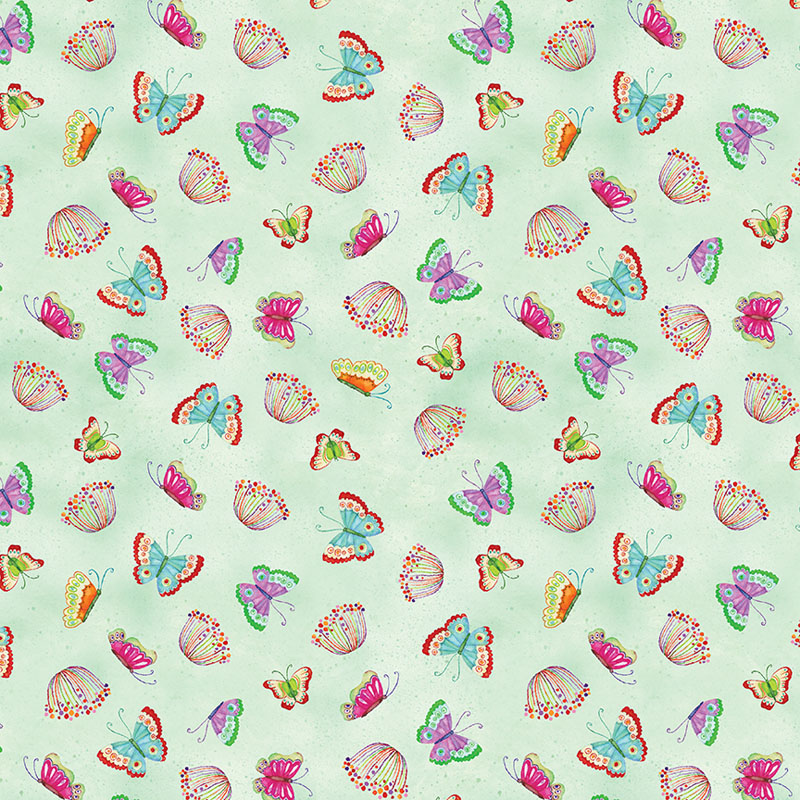 Spring Fling By Contempo Studio For Benartex - Digitally Printed - Light Green