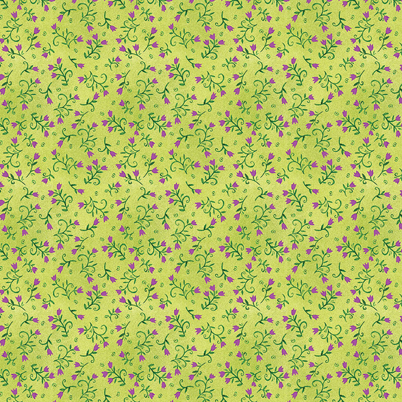 Spring Fling By Contempo Studio For Benartex - Digitally Printed - Lime