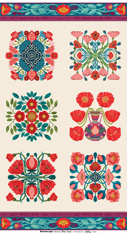 Mirrors By Nina Pace For Benartex - Digitally Printed - Cream/Multi - Panel