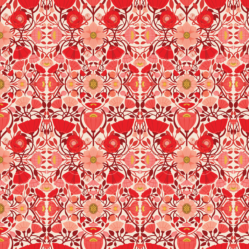 Mirrors By Nina Pace For Benartex - Digitally Printed - Coral