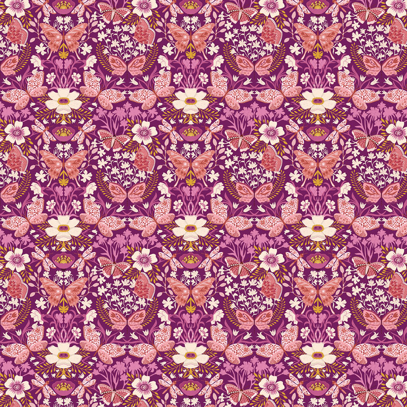 Mirrors By Nina Pace For Benartex - Digitally Printed - Plum