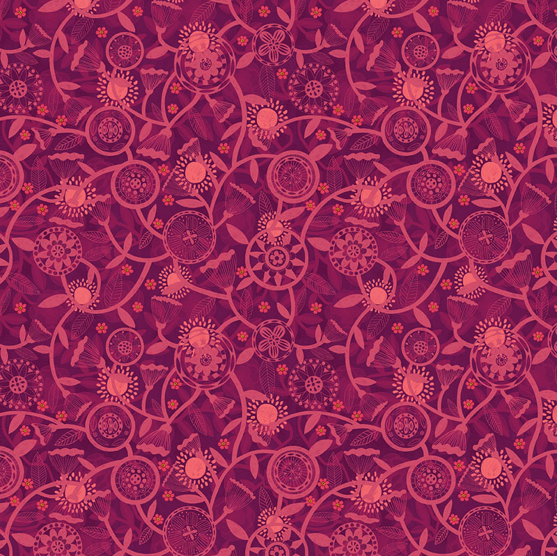 Mirrors By Nina Pace For Benartex - Digitally Printed - Plum