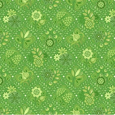 Mirrors By Nina Pace For Benartex - Digitally Printed - Light Green