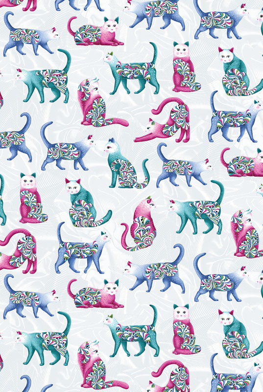Cat\'s Meow By Ann Lauer Benartex - Gray/Multi - Pearlescent