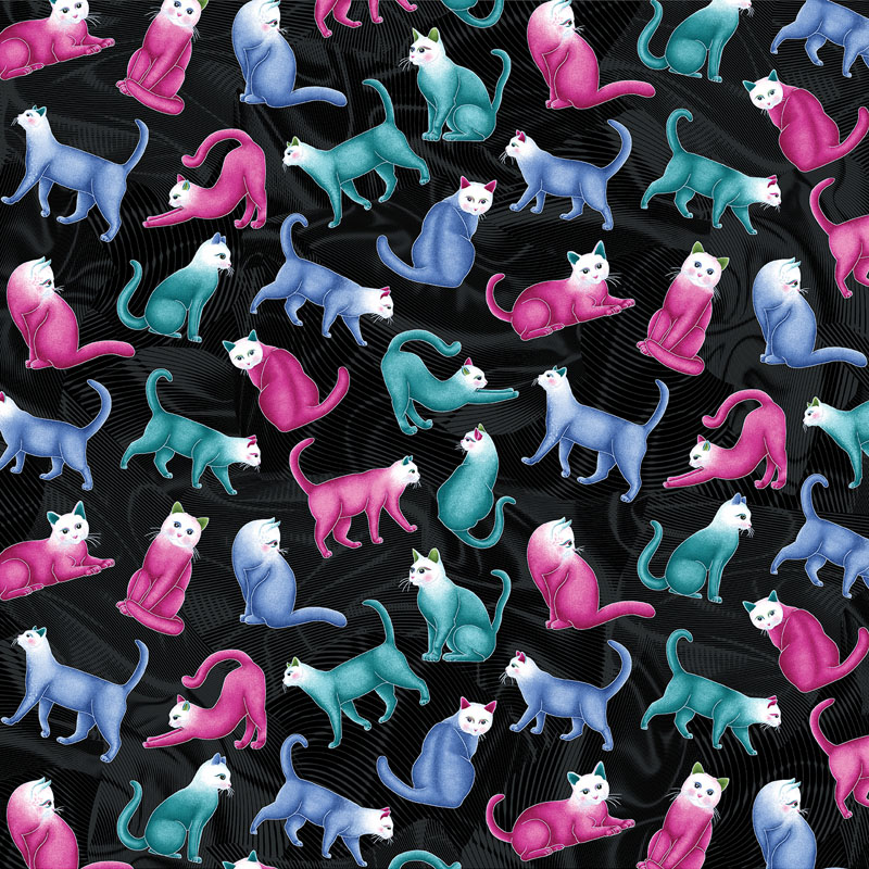 Cat\'s Meow By Ann Lauer Benartex - Black/Multi - Pearlescent
