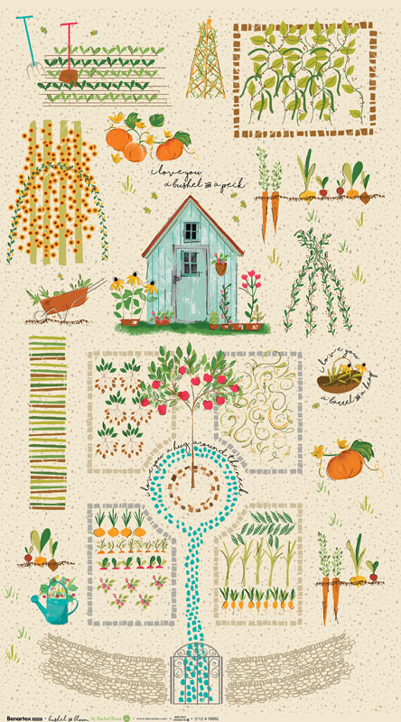 Bushel And Bloom By Rachel Rossi Designs For Benartex - Panel - Multi/Natural - Digitally Printed