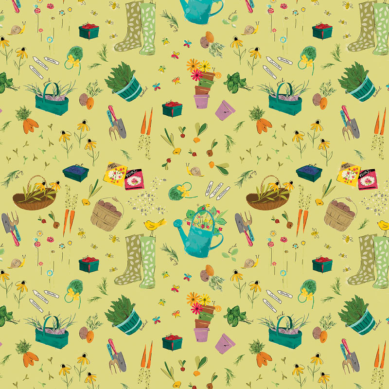 Bushel And Bloom By Rachel Rossi Designs For Benartex - Multi/Lime - Digitally Printed