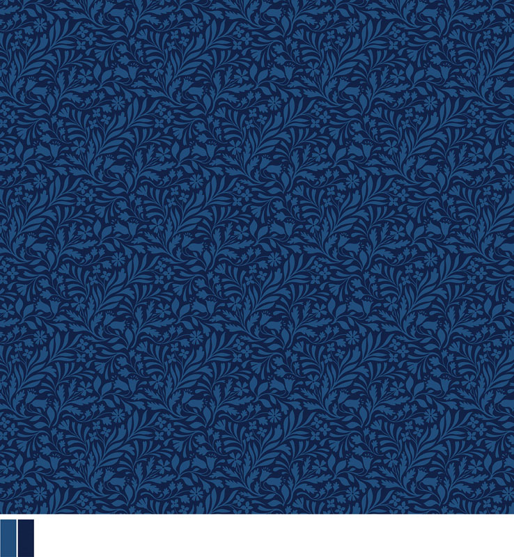 Garden Dalliance 108" Wide By Contempo Studio For Benartex - Indigo - Digitally Printed