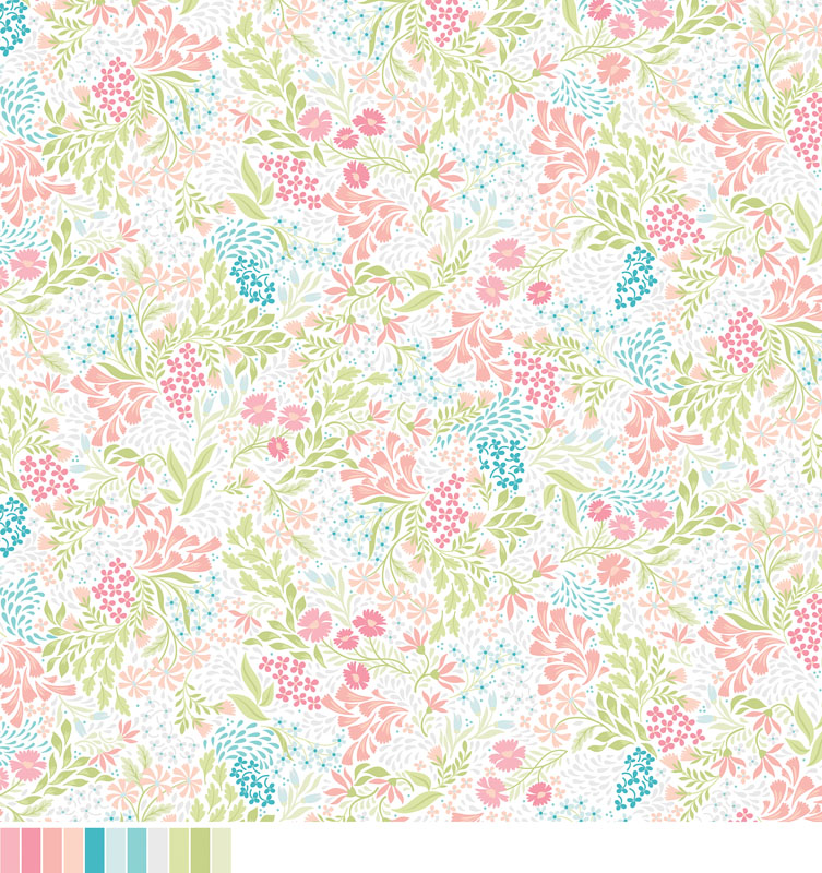 Garden Dalliance 108" Wide By Contempo Studio For Benartex - Coral - Digitally Printed