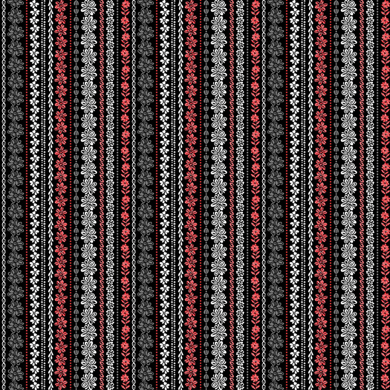 Crimson Night By Laura Coia For Benartex - Diditally Printed - Graphite Rose