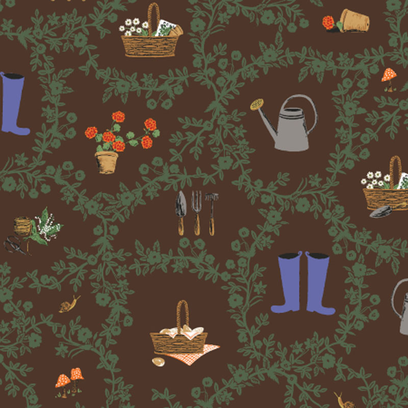 Garden Club By Rifle Paper Co. For Cotton + Steel - Cocoa - Canvas