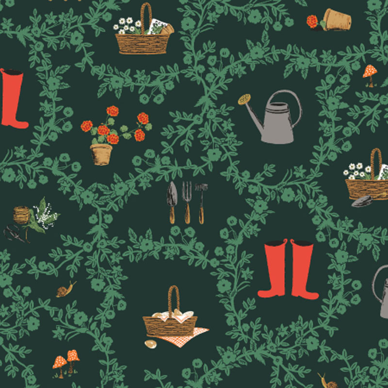 Garden Club By Rifle Paper Co. For Cotton + Steel - Evergreen - Canvas