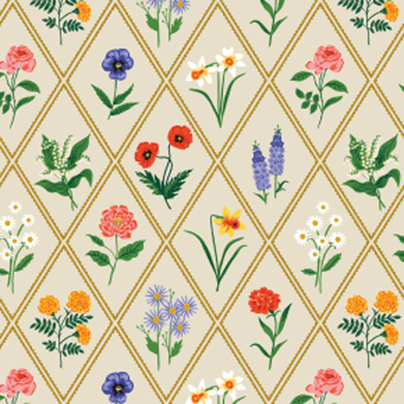 Garden Club By Rifle Paper Co. For Cotton + Steel - Cream - Metallic