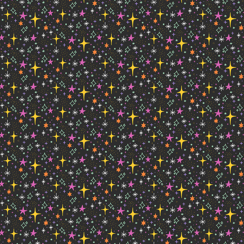 Space Cadet By Cotton + Steel For Rjr Fabrics - Black Hole - Metallic